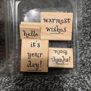 Stampin' Up! Short Sayings 4 pc. Mounted Stamp Set